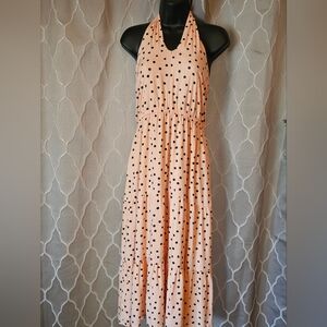Maurices Polka Dot Halter Maxi Dress-small